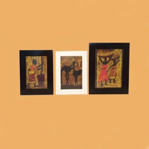 Quadretti batik(15x10-18x13 cm), con scene africane