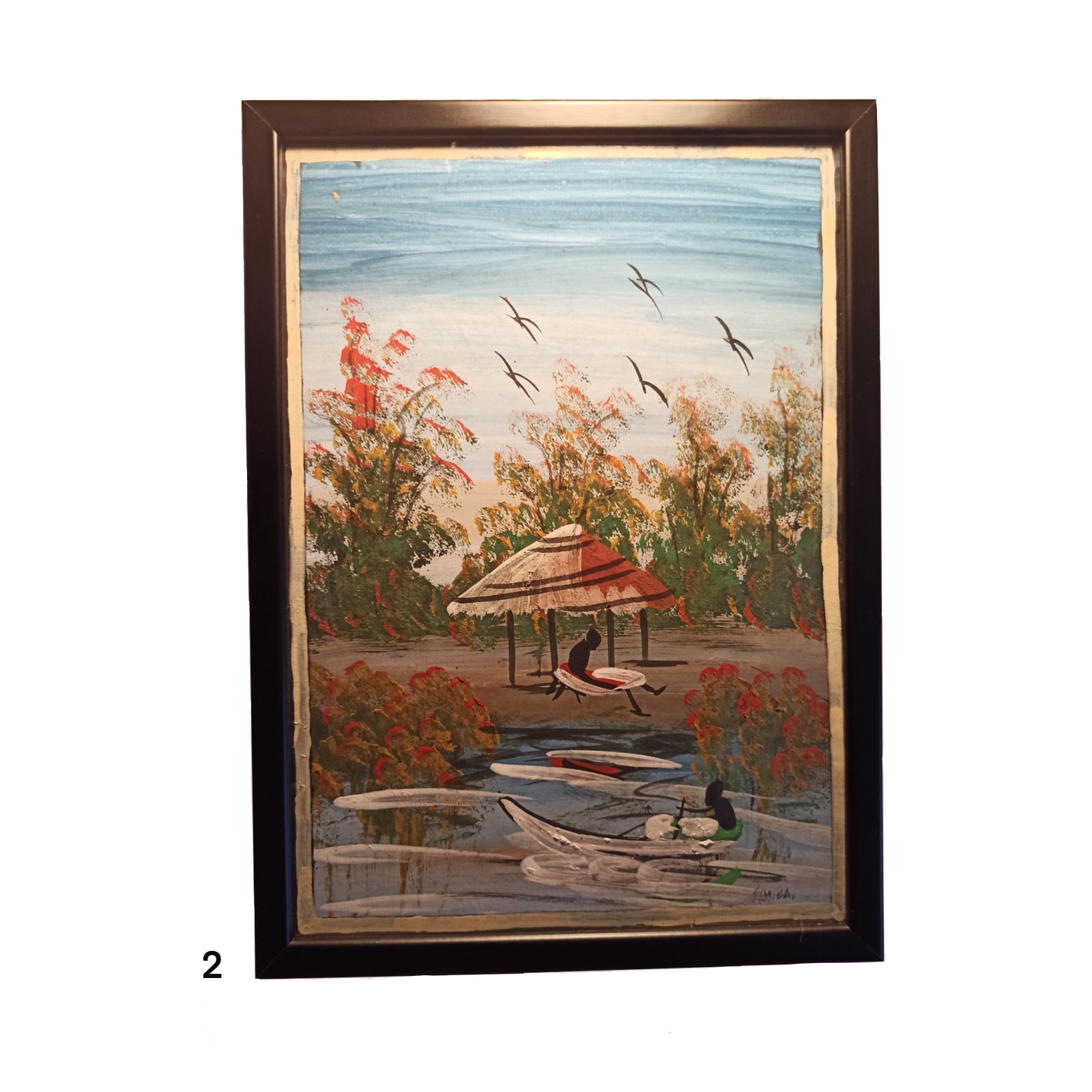 Quadro con cornice (31,5x23x1,5 cm) scena africana - immagine 2